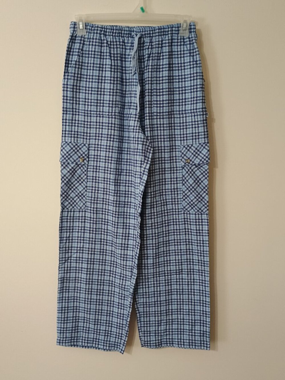 Vintage Personal Identity Separates Plaid Flannel Pajama Pants Blue Sz. Medium